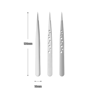 Pinzas Profesionales para Extensión de Pestañas de Acero Inoxidable con Punta Fina, Herramienta para Colocación de Pestañas Postizas - Product Image 6