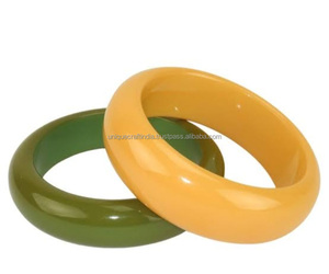 Top Sale Women's Personalized Fashion Colorful Semi-transparent Resin Handcrafted <b>Love</b> Theme <b>Bangles</b> | Perfect Resin Crafts - Product Image 1