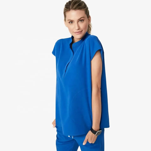Conjunto de Uniformes Médicos de Alta Calidad para Mujer, Corte Ajustado, Pantalones Jogger Elásticos, Manga Corta, Cuello en V, para Spa, Dentista, Hospital - Product Image 2