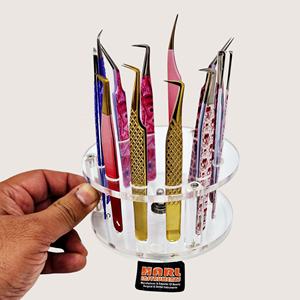 Soporte para Pinzas de Pestañas, Diseño Redondo, Reutilizable, Acrílico, Estante para Pinzas, Caja de Almacenamiento para Pinzas de Pestañas, Accesorios para Pestañas - Product Image 1