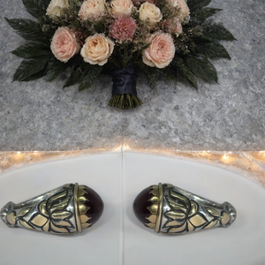 Bague bicolore en or 18 carats et argent sterling 925 faite à la main, tourmaline pastèque, style classique pour mariage et fête de femme - Product Image 2