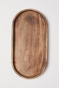 Plateau de service en bois massif naturel avec poignées, plateau décoratif fait main pour le petit-déjeuner, le café, le thé, les collations et les repas à la maison - Product Image 3