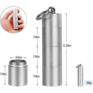 2 Pezzi Portapillole Portatile in Lega di Alluminio con 3 Scomparti, Impermeabile, Dispenser per Pillole, Piccolo Contenitore Tascabile con Portachiavi - Product Image 3