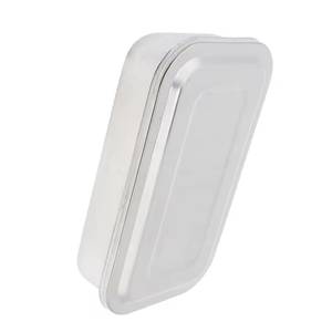 Conteneur de stockage alimentaire en acier inoxydable rectangulaire avec couvercle finition argentée - Product Image 6