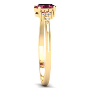 แหวนทองคำแท้ 14K คุณภาพสูง REYES ประดับเพชรโมอิสซาไนต์ทรงรี 0.5 กะรัต พร้อมใบรับรอง GRA สำหรับผู้หญิง ประดับพลอยทับทิม งานฝีมือประณีต - Product Image 3