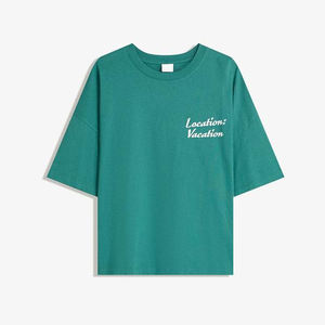 Camisetas Cortas de Algodón 100% para Mujer, Corte Regular, Estilo Vintage de Verano, Camisetas Casuales de Manga Corta, Transpirables, Ecológicas, Jersey OEM - Product Image 4