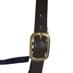 Cabestro de Seguridad para Caballo Azul Marino de Nailon con Corona de Cuero Genuino, Ajustable y Duradero para Equitación - Product Image 5