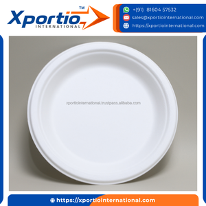 Premium Grade Bagasse Round <b>Plate</b> 9 Inch <b>Disposable</b> Tableware Grease Resistant Biodegradable <b>Plate</b> For Catering&Food Takeaway - Product Image 2