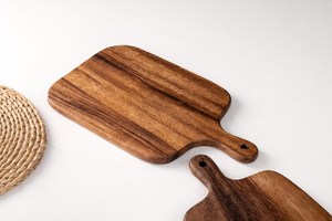 Planche à découper multifonctionnelle en bois pour la cuisine, planche à fromage, durable, naturelle, pour couper les aliments - Product Image 4