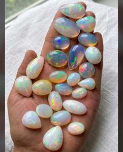 Opale de feu Welo d'Éthiopie naturelle, pierre précieuse en vrac, taille ovale, 20 carats, certifiée par un tiers, avec jeu de couleurs, cabochon pour la fabrication de bijoux - Product Image 4