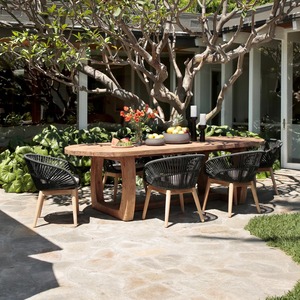 Handmade <b>Solid</b> Teak <b>Wood</b> <b>Table</b> with Natural Finish and Unique Base, Dining <b>Table</b> for Restaurant, Cafe and Hospitality Projects - Product Image 2