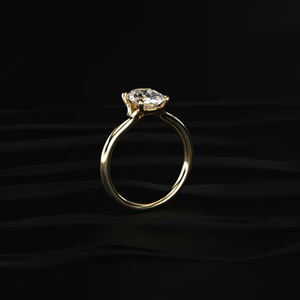 Bague de fiançailles classique ovale solitaire, diamant CVD cultivé en laboratoire de 1,0 ct, plaqué or 10/14/18 carats, certifié IGI, bague de mariée de luxe - Product Image 3