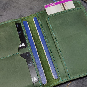Handmade Leather Passport Wallet Genuine RFID Blocking Travel Organizer Multiple <b>Cards</b> Custom Branding for sale in low price - Product Image 4