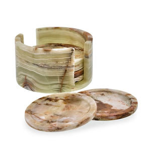 Premium Marble Onyx Coasters Set Modern Antique Design Big Slab <b>Kitchen</b> <b>Table</b> Decor <b>High</b> Quality Custom Packing - Product Image 2