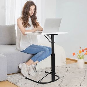 Tavolino Pieghevole Portatile a 3 Altezze a Forma di C, Scrivania Regolabile per Divano, TV e Laptop, per Pranzo e Caffè, Design Elegante e Confortevole - Product Image 2