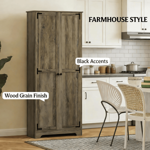 Mobile dispensa moderno per arredamento casa, armadio da cucina con pannelli in legno di quercia, pino, MDF, compensato, melaminico e materiale metallico - Product Image 6