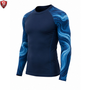 T-shirt de compression unisexe à manches longues, col rond, imprimé par sublimation, séchage rapide, respirant, manches longues, pour le sport - Product Image 3