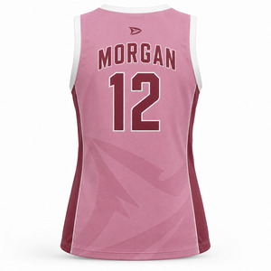Aurora Women's Basketball Jersey V-Neck Sleeveless Moisture Wicking <b>Mesh</b> Tank <b>Top</b> Custom Sublimated Print 12 - Product Image 2
