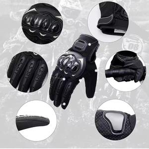 Gants de moto unisexes noirs à doigts entiers avec logo personnalisé, gants de sport respirants antidérapants pour l'hiver avec fermeture auto-agrippante - Product Image 4