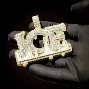 จี้เพชรโมอิสซาไนต์ทรง 3Ct ตัดแบบ CONCEPTION พร้อมจี้ตัวอักษรตามสั่ง เงินแท้ชุบทอง สไตล์ฮิปฮอป ได้รับการรับรองจาก GRA ของขวัญสำหรับผู้หญิง - Product Image 3