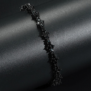 Bracelet unisexe en or massif 14 carats avec diamants naturels, style cubain de luxe - Product Image 2