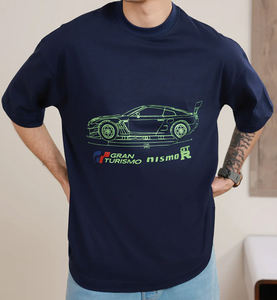 Camiseta Oversize de Cuello Alto para Hombre, de Poliéster de Sarga Pesada Lisa de 120g, con Logotipo Personalizado, de Primera Calidad - Product Image 2