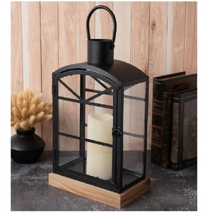 Great Quality Traditional Design Classic Black Metal <b>Lanterns</b> for Home and Camping Lighting - Product Image 3