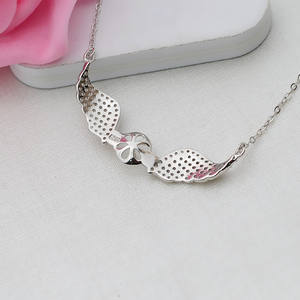 จี้ปีกนางฟ้าเงินแท้ S925 พร้อมสร้อยคอแบบโซ่ยาว 9-10 นิ้ว อุปกรณ์ DIY จี้แฟชั่น 364 แบบ - Product Image 3