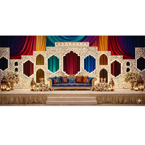 Paneles de Fondo para Boda con Temática Noche Árabe Exclusiva, Fondo Metálico de Lujo Estilo Marroquí para Eventos, Australia - Product Image 1