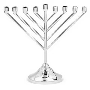 Élégant Chandelier en Métal à 9 Bras pour Bougies Menorah, Décoration d'Intérieur de Table Stylée - Product Image 6