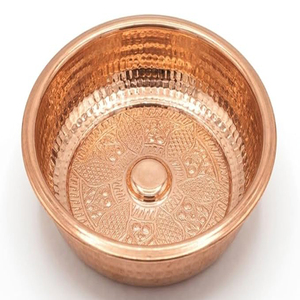 Cuenco de cobre turco para baño, cuenco decorativo artesanal para pies - Product Image 1
