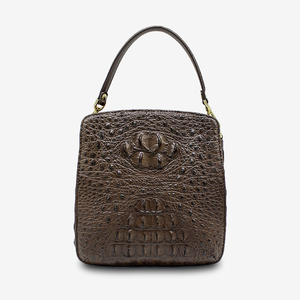 Sac à main de luxe pour femmes de créateur personnalisé Nouveau cuir véritable de crocodile avec deux poignées de haute qualité avec logo personnalisé - Product Image 4