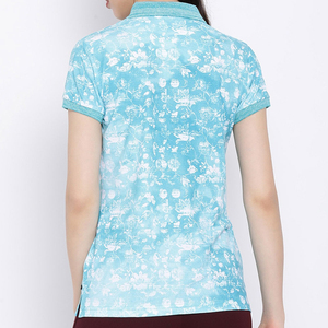 เสื้อโปโลพิมพ์ลายดอกไม้สำหรับผู้หญิงแบบ OEM แขนสั้น ทรงปกติ ระบายอากาศได้ดี ผลิตจากผ้าโพลีเอสเตอร์ 100% สวมใส่สบายๆ ในฤดูใบไม้ผลิและฤดูร้อน - Product Image 4
