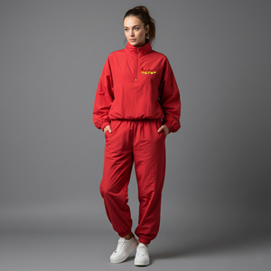 Survêtement pour femmes en coton 100% OEM/ODM, hiver, uni, 2 couleurs, coupe classique confortable, logo imprimé personnalisé - Product Image 1