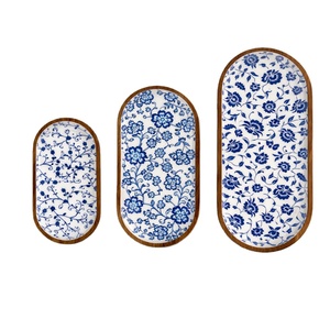 Bandeja de Servir Moderna y Elegante de Madera de Acacia, Ecológica, para Café, Postres, Cocina, Sala de Estar, con Diseño de Dibujos Animados, Rectangular, Popular en 2026 - Product Image 1