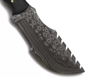 Cuchillo de caza de acero de Damasco con hoja de 6 pulgadas con patrón de gota de lluvia, mango de resina personalizable OEM, ambidiestro, NUEVO - Product Image 3