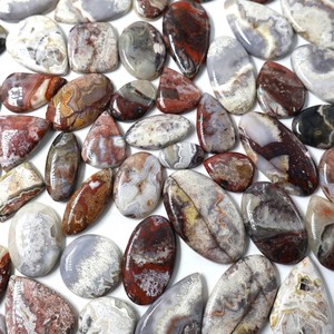 ขายส่งเครื่องประดับอัญมณี AMAN GEMS หินอาเกตธรรมชาติ Crazy Lace Agate รูปทรงลูกแพร์และวงรีหลากสี ขนาดฟรีไซส์ สำหรับทำสร้อยคอ - Product Image 4