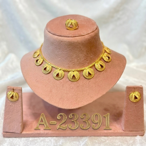 ชุดเครื่องประดับดีไซน์ดอกไม้ประดับเพชรซิร์คอนชุบทองสำหรับผู้หญิงจาก MOLL JEWELLERS สร้อยคอ ต่างหู ดีไซน์ทันสมัย สไตล์ชาติพันธุ์ คอลเลคชั่นเจ้าสาว - Product Image 5