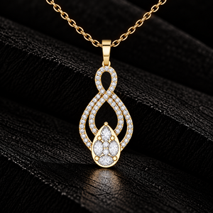 เพชรแล็บโกรว์รูปทรงหลากหลาย ทองคำแท้ 14K 18K จี้รูปทรงกลมแบบอินฟินิตี้ สร้อยคอ DEF VVS เครื่องประดับหรูหรา ขายส่ง - Product Image 1