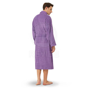 Elegant Finish Men's Bathrobe Terry 100% Cotton Breathable Plush Comfort Premium Everyday Stylish Winter Long Sleeve Home - Product Image 3