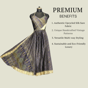 ชุดเดรสผ้าไหมฮาโบไท 100% สุดหรู - ชุดแม็กซี่งานแต่งงานและงานระดับไฮเอนด์ที่ตัดเย็บอย่างประณีตและหายาก - Product Image 5