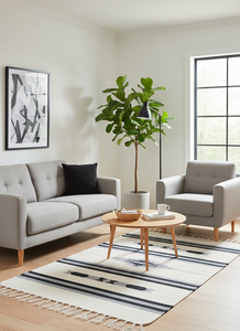 Alfombra/Corredor Rectangular Floral Moderno de Algodón Hecho a Mano con Técnica Cutshuttle, 950gsm, Lavable, de Felpa, Reversible, Tricolor, para el Hogar, Venta al por Mayor - Product Image 2