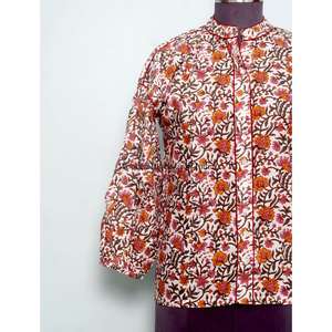 เสื้อคลุมผู้หญิง-สไตล์วินเทจเกาหลี ลายดอกไม้ ผ้าฝ้าย 100% เป็นมิตรกับสิ่งแวดล้อม ระบายอากาศได้ดี แขนพอง คอทรงโอ ทันสมัย ใส่ได้ทุกฤดู - Product Image 2