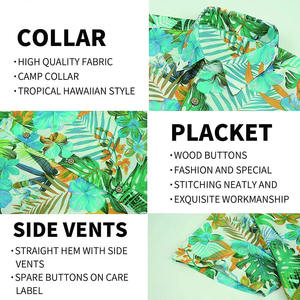 Chemise d'été unie en popeline pour homme, séchage rapide, festival de musique, manches courtes, vacances à la plage, décontractée, impression numérique 3D, respirante - Product Image 4