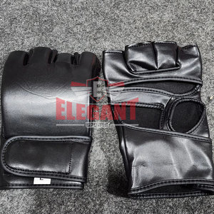 Guantes de MMA para UFC, de Cuero Negro, con Acolchado, Protección para el Tobillo, Protección para los Dedos, para Entrenamiento de Kickboxing, Muay Thai, Antideslizantes, Personalizables - Product Image 2