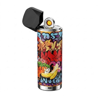 Briquet électronique Razz imprimé, design culture urbaine moderne, coupe-vent, 60K, rechargeable par USB, dispositif de chauffage pour grossistes en Espagne