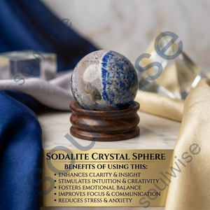 Sphère de cristal de sodalite bleue, boule de pierre précieuse polie, pierre naturelle, décoration pour la maison, cadeau - Product Image 4