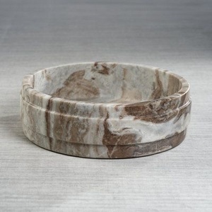 Bol décoratif de luxe en marbre, fait main, en pierre naturelle, pour rangement, centre de table en marbre de qualité supérieure, décoration moderne pour la maison - Product Image 1
