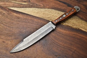 Cuchillo de Chef BA ENTERPRISES de Acero de Damasco Hecho a Mano, Hoja de 13 Pulgadas con Punta Caída, Mango de Madera, Borde Recto, Afilado, Ambidiestro, Industrial - Product Image 4