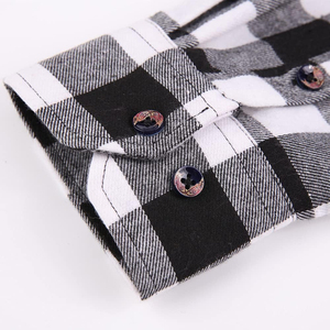 Chemises en flanelle à manches longues pour hommes, design à carreaux renforcé et cousu, produit fiable, chemises boutonnées. - Product Image 3